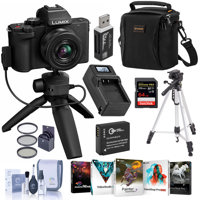 

Panasonic Lumix DC-G100 Mirrorless Camera Black with 12-32mm Lens & Tripod/Grip Essential Bundle with 64GB SD Card, Bag, Extra Battery, Charger, Full-Size Tripod and Accessories