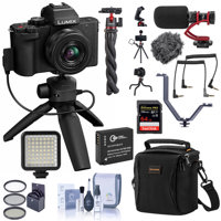

Panasonic Lumix DC-G100 Mirrorless Camera Black with 12-32mm Lens & Tripod/Grip Audio Bundle with H&A Mic, LED Light, 64GB SD Card, Bag, Extra Battery, Octopus Tripod, Filter Kit and Accessories