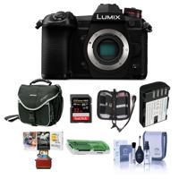 

Panasonic Lumix G9 Mirrorless Camera Body, Black - Bundle With 32GB SDHC U3 Card, Spare Battery, Camera Case, Cleaning Kit, Memory Wallet, Card Reader, Mac Software Package