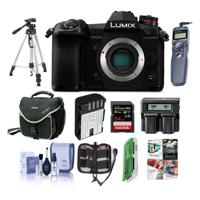 

Panasonic Lumix G9 Mirrorless Camera Body, Black - Bundle With 64GB SDHC U3 Card, Spare Battery, Camera Case, Tripod, Remote Shuter Release, Dual Charger, Cleaning Kit, Software Package And More