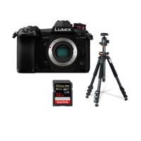

Panasonic Lumix G9 Mirrorless Camera Body, Black -_Bundle With Vanguard 264AB-100 4-section Aluminum Tripod with SBH-100 QR BallHead Black, 32GB SDHC U3 Card