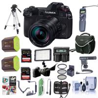 

Panasonic Lumix G9 Mirrorless Camera, Black with Lumix G Leica DG Vario-Elmarit 12-60mm F/2.8-4.0 Lens - Bundle With 64/32GB SDHC U3 Card, 2x Spare Battery, Camera Case, Tripod, Video Light And More