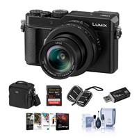 

Panasonic Lumix DC-LX100 II Digital Point & Shoot Camera with 24-75mm LEICA DC Lens, Black - Bundle With Camera Case, 32GB SDHC U3 Card, Cleaning Kit, Memory Wallet, Card Reader, PC Software Package