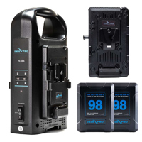 

IndiPRO 2x Micro-Series 98Wh V-Mount Li-Ion Batteries, Bundle with IndiPRO PD2BCH Charger, IndiPRO Adapter Plate