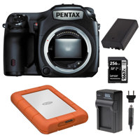

Pentax 645Z Medium Format Digital SLR Camera Body, 51 Megapixel, 3.2" LCD monitor Bundle with LaCie 4TB Rugged Mini External HD, 256GB SD Card, Extra Battery, Charger