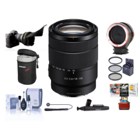 

Sony 18-135mm f/3.5-5.6 OSS E-Mount Lens - Bundle With 55mm Filter Kit, Flex Lens Shade, Peak Lens Changing Kit Adapter, Lens Case, Capleash II, Lens Cleaner, MAC Software Package