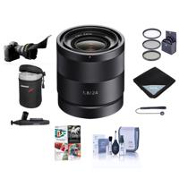 

Sony Sonnar T* E 24mm F/1.8 ZA E-Mount Lens - Bundle with 49mm Filter Kit, Soft Lens Case, Lens Wrap (15x15), Cleaning Kit, Lens Cleaner, Capleash, Flex Lens Shade, Pro Software Package