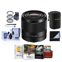 

Sony FE 28mm f/2 E-Mount Lens - Bundle with 49mm Filter Kit (UV/CPL/ND2), Lens Case, Lens Wrap (15x15), Cleaning Kit, Capleash, Mac Software Package