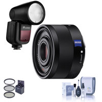 

Sony Sonnar T* FE 35mm F2.8 ZA E-Mount Lens - With Flashpoint Zoom Li-on X R2 TTL On-Camera Round Flash Speedlight For Sony, 49mm Filter Kit, Cleaning Kit