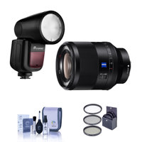 

Sony Planar T* FE 50mm F1.4 ZA Lens - Bundle With Flashpoint Zoom Li-on X R2 TTL On-Camera Round Flash Speedlight, 77mm Filter Kit, Cleaning Kit