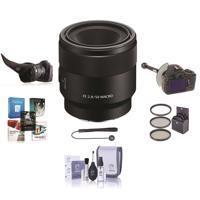 

Sony FE 50mm F/2.8 Macro Lens for E-Mount Cameras - Bundle with 55mm Filter Kit, Flex Lens Shade, FocusShifter DSLR Follow Focus, Cleaning Kit, Cap Leash, Software Package