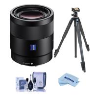 

Sony Sonnar T* FE 55mm F1.8 ZA E-Mount Lens - With Slik Sprint Pro III BH Travel Tripod with SBH-100 DQ All Metal Ball Head Black, Cleaning Kit, Microfiber Cloth