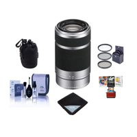 

Sony E 55-210mm f/4.5-6.3 OSS E-Mount Lens, Silver/Black - Bundle With 49mm Filter Kit (UV/CPL/ND2) - Soft Lens Case - Lens Wrap (15x15) - Cleaning Kit - Mac Software Package