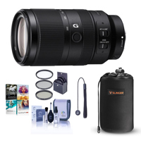

Sony E 70-350mm f/4.5-6.3 G OSS Lens - Bundle With Lens Case, 67mm Filter KIt, Capleash II, Cleaning kit, Pc Software Package