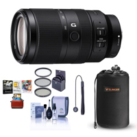 

Sony E 70-350mm f/4.5-6.3 G OSS Lens - Bundle With Lens Case, 67mm Filter KIt, Capleash II, Cleaning kit, Mac Software Package