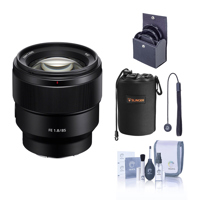 

Sony FE 85mm F1.8 E-Mount Lens - Bundle With 67mm Filter Kit, Lens Case, Cleaning Kit, Capleash II