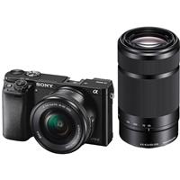 Sony Alpha A6000 Mirrorless Camera with 16-50mm f/3.5-5.6 OSS & 55-210mm f/4.5-6.3 OSS Lenses, Black
