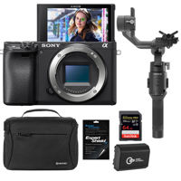 

Sony Alpha a6400 Mirrorless Digital Camera Body - Bundle With DJI Ronin-SC Gimbal Stabilizer, Shoulder Bag, 64GB SDXC Memory Card, Spare Battery, Screen Protector