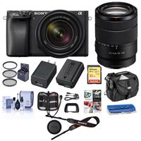 Sony Alpha a6400 Mirrorless Digital Camera with 18-135mm f/3.5-5.6 OSS Lens - Bundle With Camera Case, 32GB SDHC Card, 55mm Filter Kit, Cleaning Kit, Card Reader, Memory Wallet, PC Software Pack