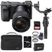 

Sony Alpha a6400 Mirrorless Digital Camera with 18-135mm f/3.5-5.6 OSS Lens - Bundle With DJI Ronin-SC Gimbal Stabilizer, Shoulder Bag, 64GB SDXC Card, Spare Battery, Screen Protector, Filter Kit