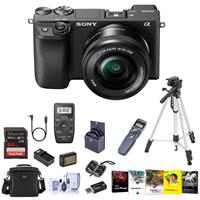 Sony Alpha a6400 24.2MP Mirrorless Digital Camera with 16-50mm f/3.5-5.6 OSS Lens - Bundle With Camera Case, 64GB SDHC Card, 40.5mm Filter Kit, Tripod, Spare Battery, Remote Shutter Trigger, And More