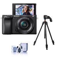 Sony Alpha a6400 Mirrorless Digital Camera with 16-50mm f/3.5-5.6 OSS Lens, Bundle with Tripod