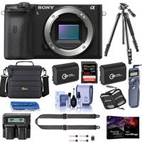 

Sony Alpha a6600 Mirrorless Camera Body - Bundle With Camera Case, 128GB SDXC Memory Card, 2x Spare Battery, Tripod, Dual Charger, Remote Shutter Release, Peak SlideLITE Strap, PC Software, And More