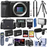 

Sony Alpha a6600 Mirrorless Camera Body - Bundle With Camera Case, 128GB /64 SDXC Memory Cards, 2x Spare Battery, Tripod, Dual Charger, Zoom-Mini TTL R2 Flash, LED Light, Shotgun Mic, And More