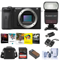 

Sony Alpha a6600 Mirrorless Camera Body - Bundle With Camera Case, 64GB SDXC U3 Memory Card, Spare Battery, Zoom-Mini TTL R2 Flash, Compact Charger, Cleaning Kit, Memory Wallet, Card Reader, Software