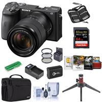 Sony Alpha a6600 Mirrorless Digital Camera with 18-135mm Lens - Bundle With Camera Case, 64GB SDXC U3 Memory Card, Spare Battery, Table Top Tripod, Compact Charger, 55mm Filter Kit, Mac Software, More