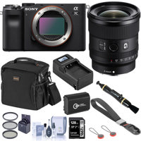 

Sony Sony Alpha 7C Mirrorless Digital Camera, Black with FE 20mm f/1.8 G Lens Bundle with Bag, 128GB SD Card, Wrist Strap, Extra Battery, Charger, Filter Kit and Accessories