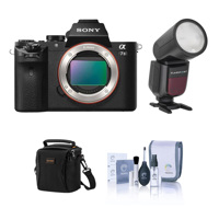 

Sony Alpha a7 II Mirrorless Digital Camera - With Flashpoint Zoom Li-on X R2 TTL On-Camera Round Flash Speedlight For Sony, Shoulder Bag, Cleaning Kit