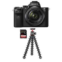 Sony Alpha a7II Mirrorless Camera with FE 28-70mm f/3.5-5.6 OSS Lens - Bundle With 32GB U3 SDXC Memory Card, Joby GorillaPod 3K Kit, Black