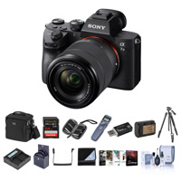 

Sony Alpha a7 III 24MP UHD 4K Mirrorless Digital Camera with 28-70mm Lens - Bundle 64GB SDHC U3 Card, Camera Case, Spare Battery, Tripod, Dual Charger, Remote Shutter Release, Software Package, And More
