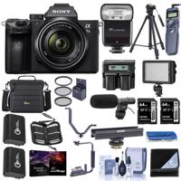 

Sony Alpha a7 III 24MP UHD 4K Mirrorless Camera with FE 28-70mm Lens - Bundle With 2x 64GB SDXC Cards, Camera Case, 2x Spare Batteries, Shotgun Mic, BC LED Light, TTL R2 Flash, Pro Software, More