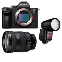 

Sony Alpha a7 III 24MP UHD 4K Mirrorless Digital Camera - With Sony FE 24-105mm f/4 G OSS E-Mount Lens - With Flashpoint Zoom Li-on X R2 TTL On-Camera Round Flash Speedlight For Sony