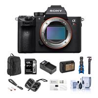 Sony Alpha a7R III Mirrorless Digital Camera Body (V2) Bundle with 128GB SD Card, Backpack, Extra Battery, Charger, Wrist Strap, Mic and Accessories