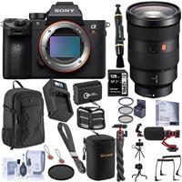 Sony Alpha a7R III Mirrorless Digital Camera (V2) with FE 24-70mm f/2.8 GM Lens Bundle with 128GB SD Card, Backpack, Extra Battery, Charger, Wrist Strap, Mic, Filter Kit and Accessories