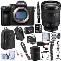 Sony Alpha a7R III Mirrorless Digital Camera (V2) with FE 24-105mm f/4 G OSS Lens Bundle with 128GB SD Card, Backpack, Extra Battery, Charger, Wrist Strap, Mic, Filter Kit and Accessories