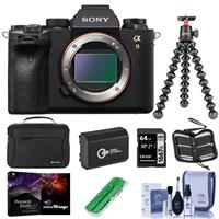 Sony Alpha a9 II Mirrorless Digital Camera Body - Bundle With Camera Case, Joby GorillaPod 3K Kit Black, Spare Battery, 64GB SDXC Card, Cleaning Kit, Memory Wallet, Card Reader, PRO PC Software