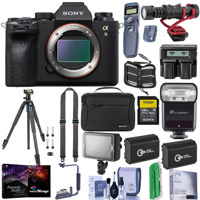 

Sony Alpha a9 II Mirrorless Camera Body - Bundle With Camera Case, Peak Design SlideLITE Strap, 2x Spare Battery, 128GB SDXC Card, Tripod, Shutter Release, Pro Software, TTL Flash, LED Light, More