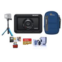 

Sony Cyber-shot RX0 II Digital Camera - Bundle With 32GB U3 MicroSDHC Card, Camera Case, Selfie Stick Tripod, Cleaning Kit, Mac Software Package