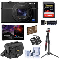 

Sony Cyber-shot DSC-RX100 VII Digital Camera - Bundle With 128GB SDXC U3 Card, Table top Tripod, Camera Case, Spare Battery, Memory Wallet, Cleaning Kit, Card Reader, Pro PC Software Package