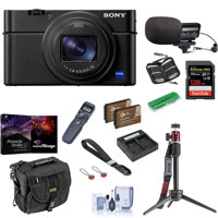 

Sony Cyber-shot DSC-RX100 VII Digital Camera - Bundle With 128GB SDXC U3 Card, Table top Tripod, Camera Case, Spare Battery, Shotgun Microphone, Remote Shutter Release, Software Package, And More