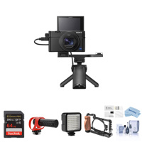 

Sony Cyber-shot DSC-RX100 VII Digital Camera with Shooting Grip Kit - Bundle With RODE VideoMicro Compact On-Camera Microphone, 64GB SDXC Card, MINI LED LIGHT, SmallRig Cage, Screen Protector, More