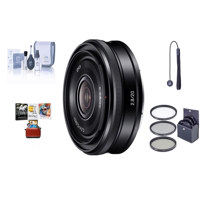 

Sony E 20mm F2.8 E-Mount Lens, Black - Bundle with 49mm Filter Kit (UV/CPL/ND2), Cleaning Kit, Lenscap Leash, Mac Software Package