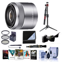 

Sony E 30mm F/3.5 E-Mount Lens, Silver - Bundle With Flex Lens Shade, 49mm Filter Kit, Lens Wrap, Table Top Tripod, Lens Pen Lens Cleaner, Capleash, Cleaning Kit, Software Package