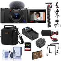 

Sony ZV-1 Compact 20.1MP 4K HD Digital Camera Vlogging Bundle with Mic, Flexible Tripod, 64GB SD Card, Bag, Extra Battery and Accessories