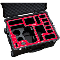 

Jason Cases Hard Rolling Case with Wheels and Pull-Out Handle for Sony FS7 Camera, Red Overlay