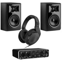 

JBL 2 Pack 306P MkII Powered 6.5" Two-Way Studio Monitor - Bundle With Sennheiser HD 200 PRO Monitoring Headphones, Behringer U-Phoria UMC204HD Audiophile 2x4 USB Audio/MIDI Interface